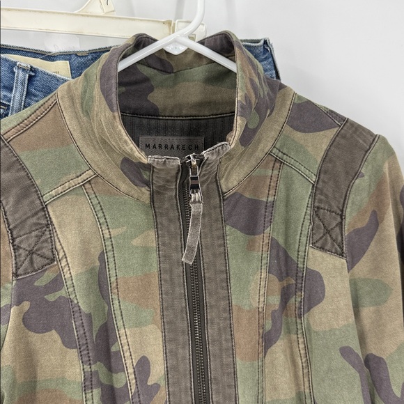 Anthropologie Marrakech Ashland Camo Moto Bomber Full Zip Jacket S - Picture 16 of 16